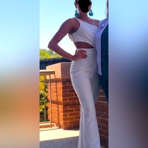 Rachel Allan Jumpsuit with sequined waistband